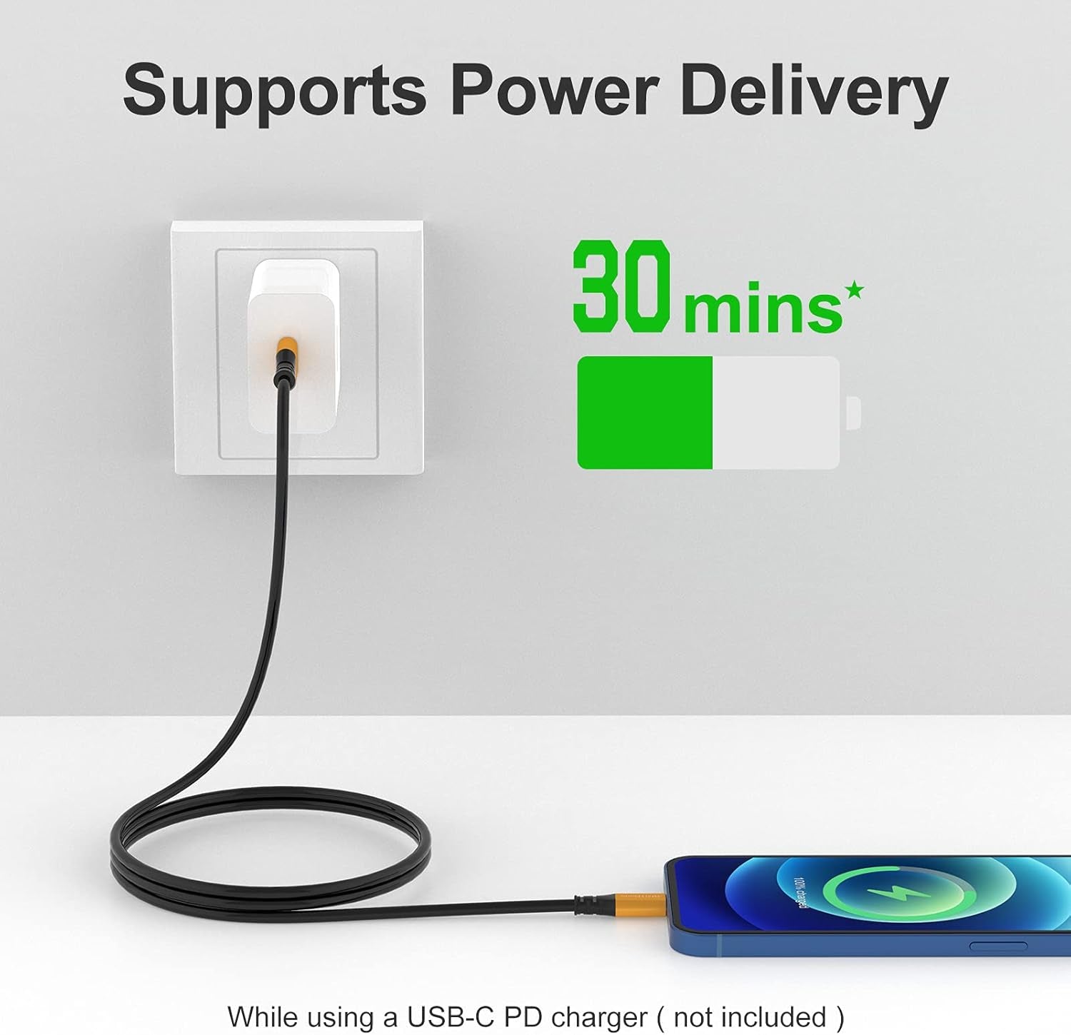 3 Pack Mfi Iphone Charger 10Ft Extra Long Lightning Cable | Mfi Certified 10Ft Extra Long Lightning Cable, Reinforced Cord for Iphone 14-6/SE, Ipad, Airpods, Bed/Sofa