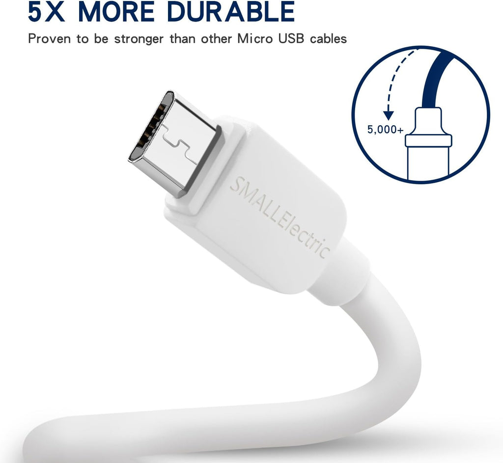 Micro USB Cable (5-Pack, 6FT) Android Charger, Long Android Phone Charger Cord for Samsung Galaxy S7 S6 Edge J7 S5,Note 5 4,LG 4 K40 K20,Mp3,Kindle,Tablet,White