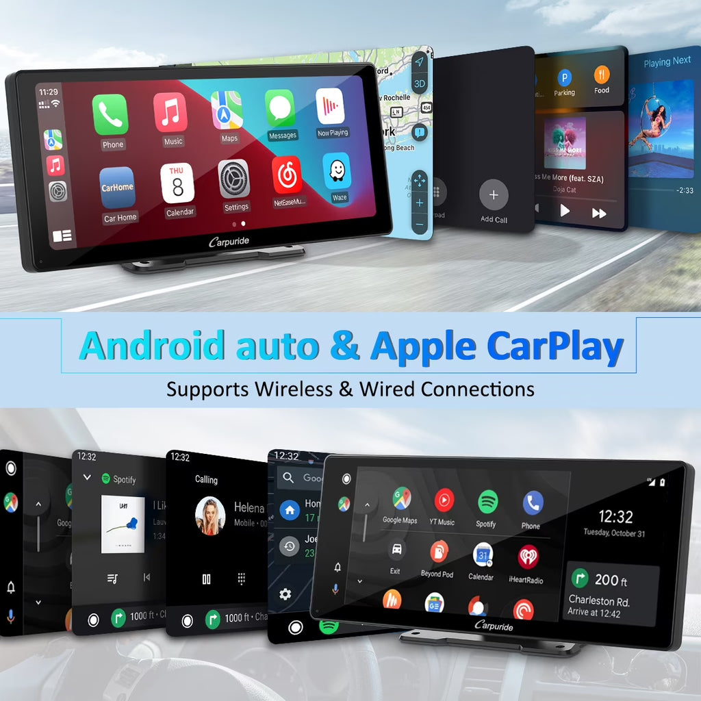 Wireless BT Trans for Carplay &A- Auto Portable Car Stereo, 11.3" Smart Display W103Pro