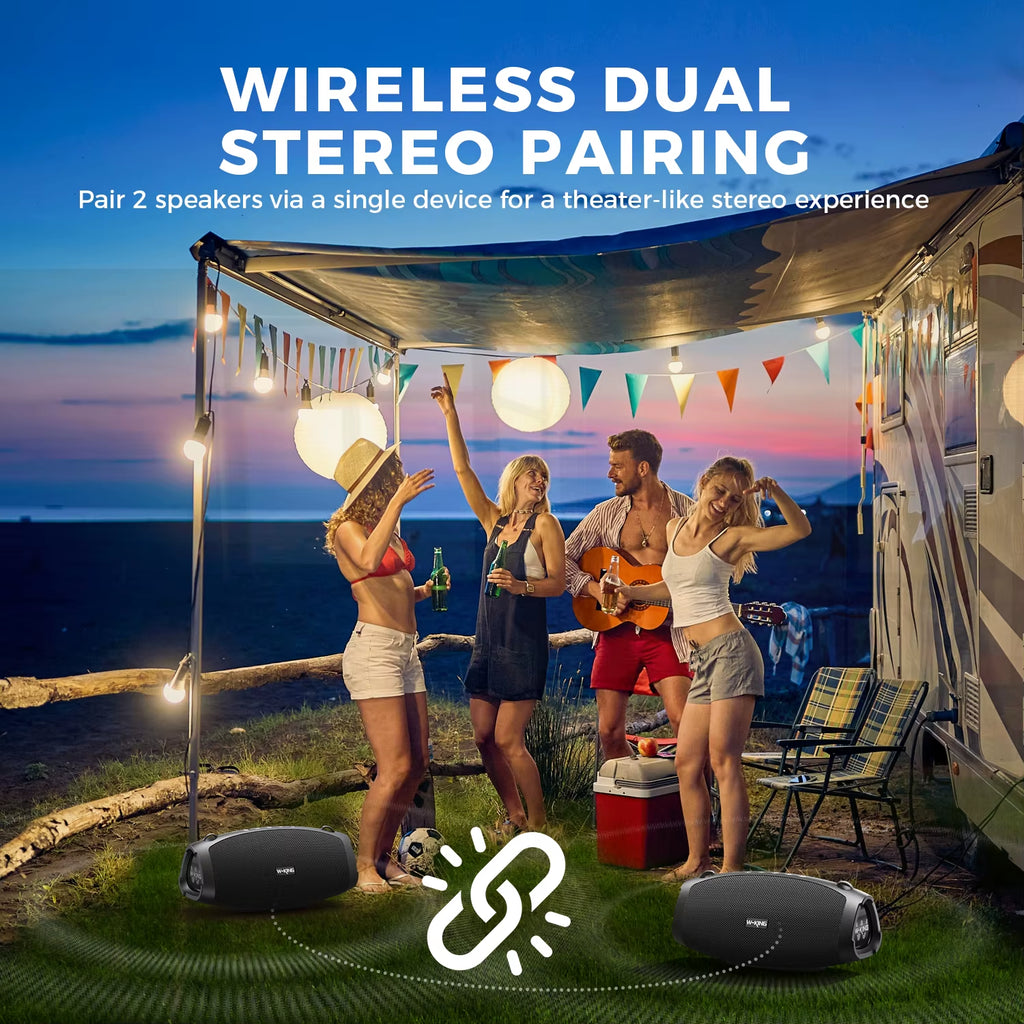 X10MIC (120W PEAK) 70W Portable Loud Bluetooth Speakers with Wireless Microphone, Waterproof Outdoor Wireless Bluetooth