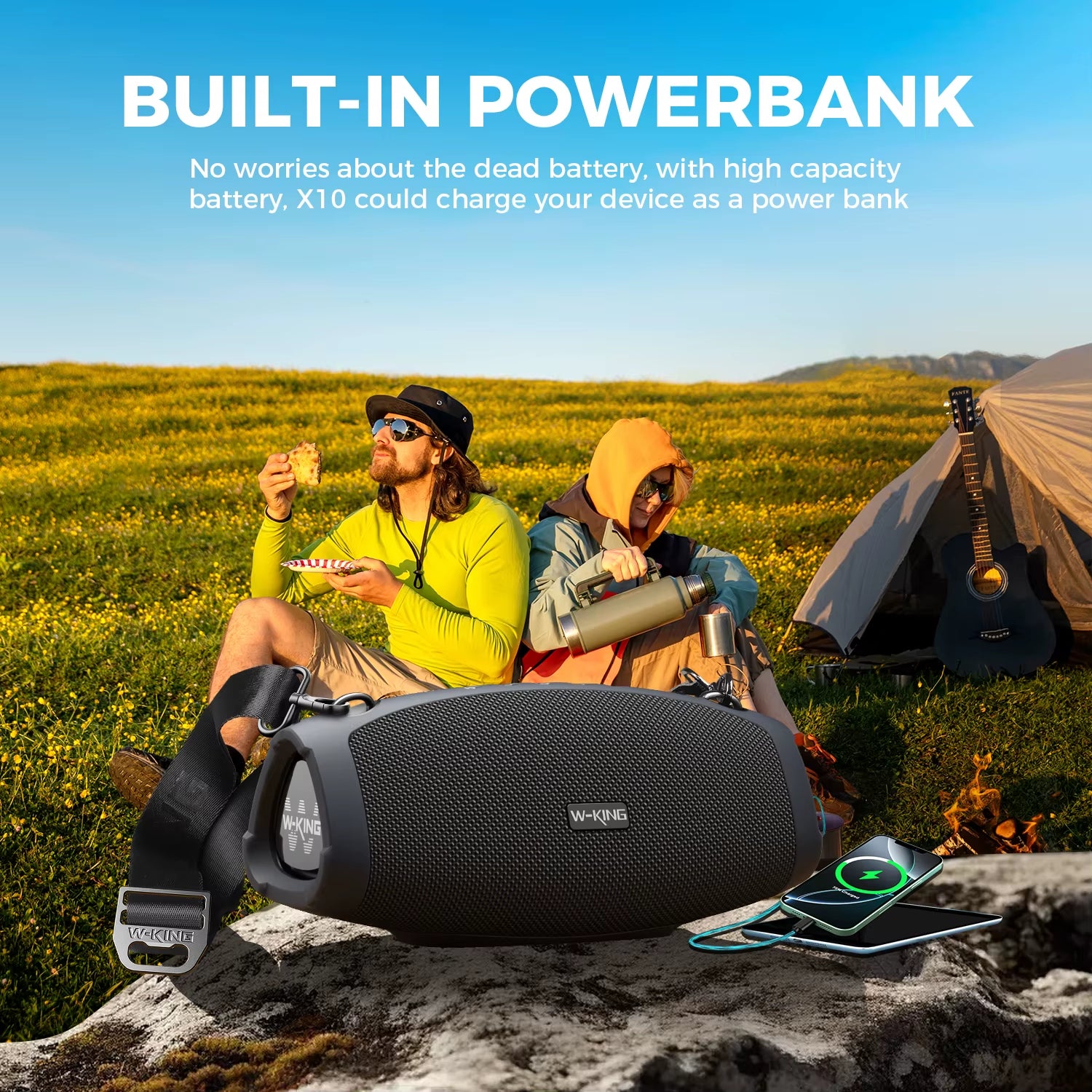 X10MIC (120W PEAK) 70W Portable Loud Bluetooth Speakers with Wireless Microphone, Waterproof Outdoor Wireless Bluetooth