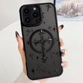 Magnetic Case Designed for Iphone 12 Pro, Cross Jesus Christian Design, Soft TPU Slim Shockproof Cover for Girls Women and Men - Black