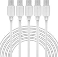Micro USB Cable (5-Pack, 6FT) Android Charger, Long Android Phone Charger Cord for Samsung Galaxy S7 S6 Edge J7 S5,Note 5 4,LG 4 K40 K20,Mp3,Kindle,Tablet,White