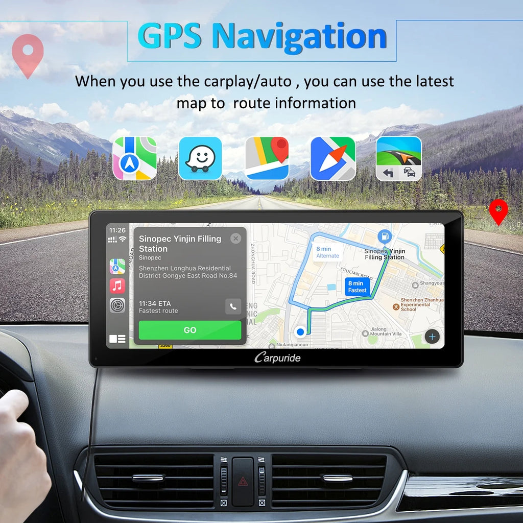 Wireless BT Trans for Carplay &A- Auto Portable Car Stereo, 11.3" Smart Display W103Pro