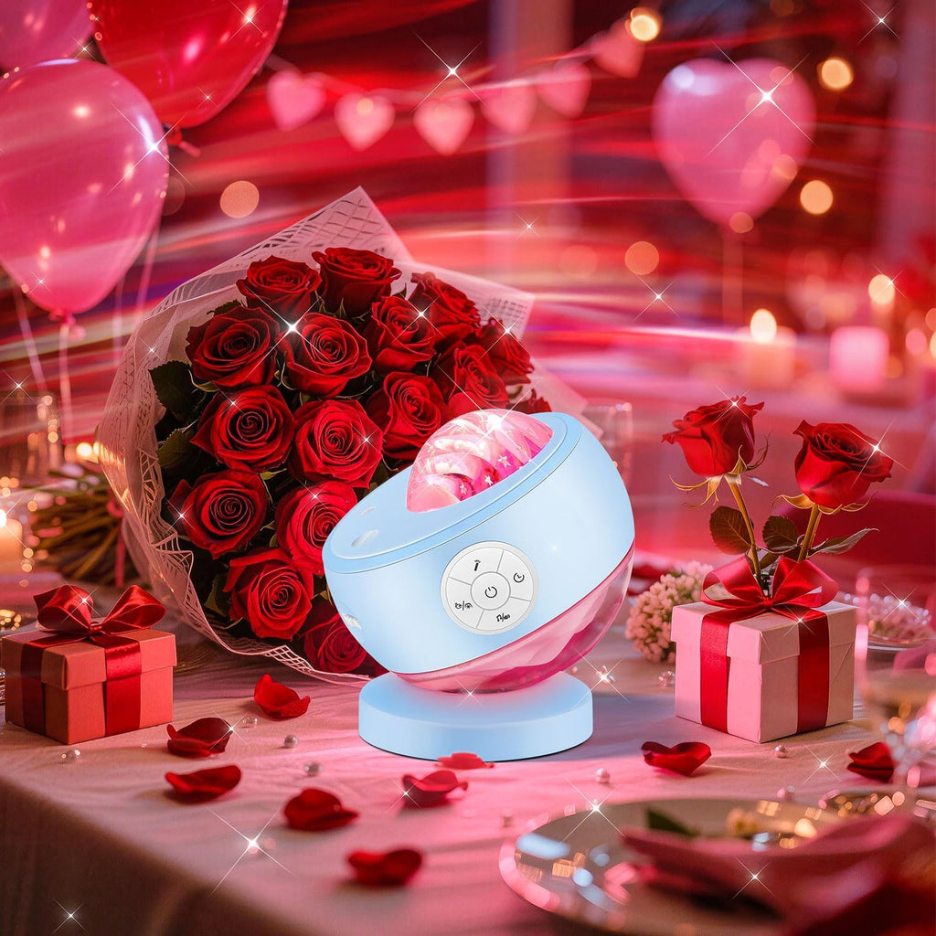 Iceberg Northern Lights Projector, White Galaxy Projector with Bluetooth Speaker & 15 White Noise, Aurora Light with Detachable Base, 300+ Light Modes, Ideal Gift & Bedroom Decor Gifts for Teen Girls