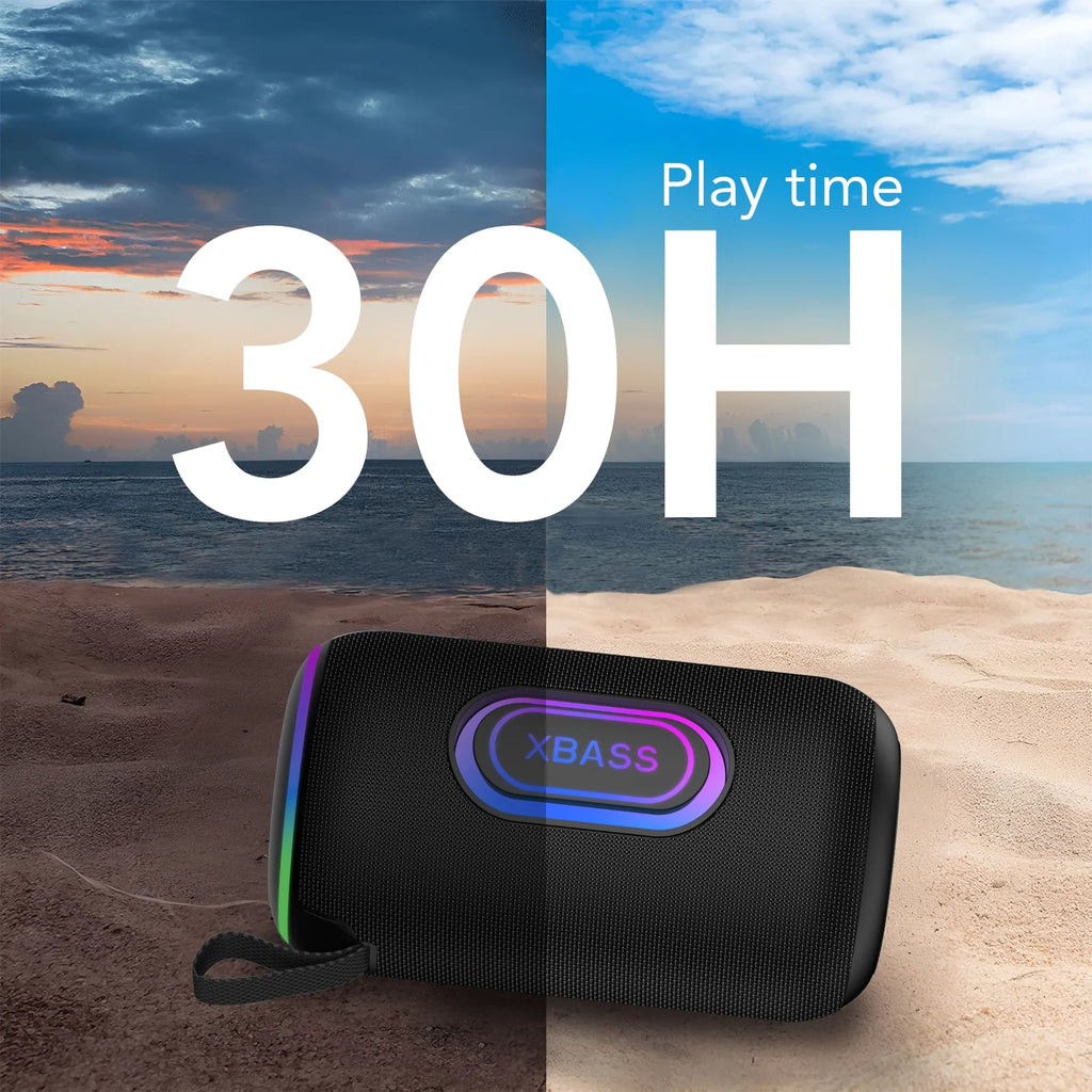 Portable Bluetooth Speaker, IPX7 Waterproof Wireless Speaker, 35W Loud Stereo Sound, 30H Playtime, 10 Colorful RGB Lights, TWS Pairing, Bluetooth 5.4 for Outdoor/Home/Party, Gift Ideas
