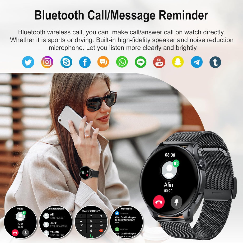 Smart Watch for Men Women Fitness: Make Answer Call Waterproof Digital Mens Watches Running Pedometer Smartwatch Android Phone Iphone Samsung Compatible Sleep Spo2 Heart Rate Monitor Step Tracker